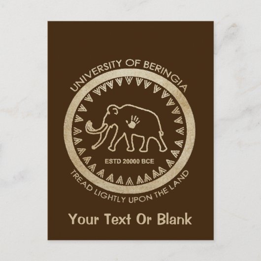 Universiteit van Beringia Mammoth Briefkaart (Voorkant)