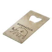 Universiteit van Beringia Mammoth Creditkaart Flessenopener (Voorkant Gekanteld)