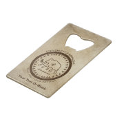 Universiteit van Beringia Mammoth Creditkaart Flessenopener (Achterkant Gekanteld)