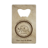 Universiteit van Beringia Mammoth Creditkaart Flessenopener (Achterkant)