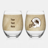 Universiteit van Beringia Mammoth Helmet Wijnglas Zonder Voet (Achterkant)