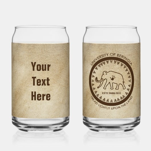 Universiteit van Beringia Mammoth Seal Blikvorm Glas (Achterkant)