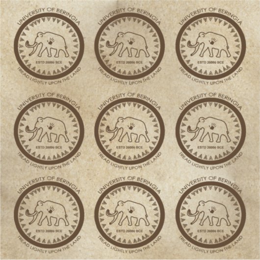 Universiteit van Beringia Mammoth Seal Sticker (Voorkant)