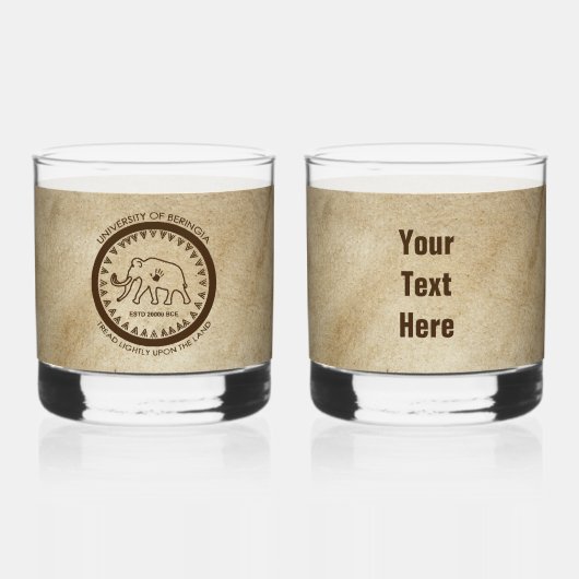 Universiteit van Beringia Mammoth Seal Whisky Glas (Voorkant)