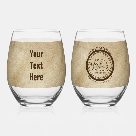 Universiteit van Beringia Mammoth Seal Wijnglas Zonder Voet (Achterkant)