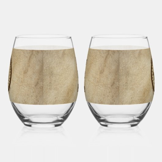 Universiteit van Beringia Mammoth Seal Wijnglas Zonder Voet (Links)