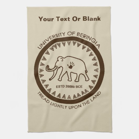 Universiteit van Beringia Mammoth Theedoek (Verticaal)
