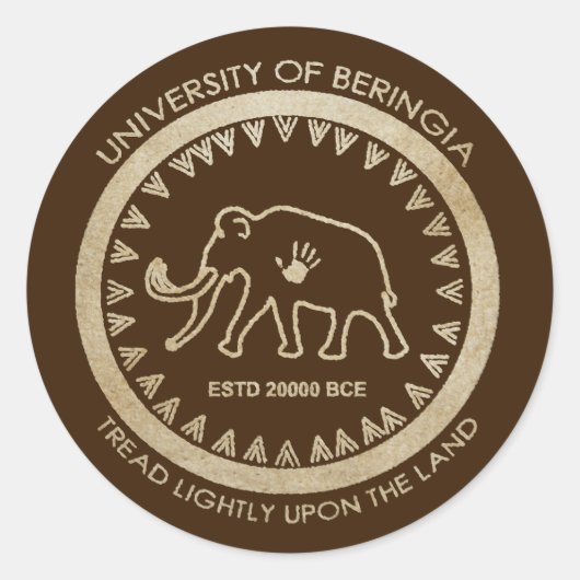 Universiteit van Beringia Ronde Sticker (Voorkant)