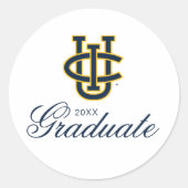 Universiteit van Californië, Irvine Logo Ronde Sticker (Voorkant)