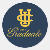 Universiteit van Californië, Irvine Logo Ronde Sticker (Voorkant)