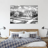 Universiteit van CHICAGO Campus 1907 Canvas Afdruk (Insitu (Slaapkamer))