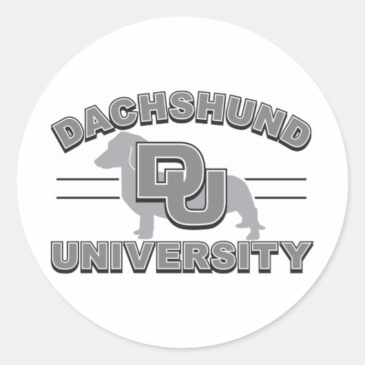 Universiteit van Dachshund Ronde Sticker (Voorkant)