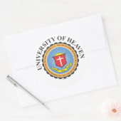 Universiteit van de hemel kleurrijke school emblee ronde sticker (Envelop)