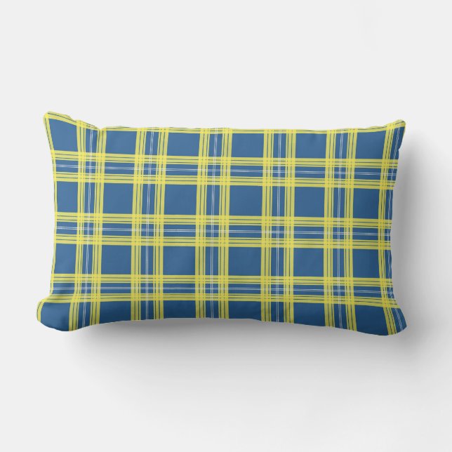 Universiteit van Delaware Tartan Kussen (Voorkant)