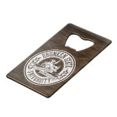 Universiteit van Drunken Creditkaart Flessenopener (Voorkant Gekanteld)