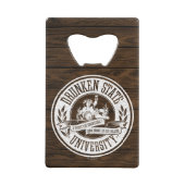 Universiteit van Drunken Creditkaart Flessenopener (Achterkant)