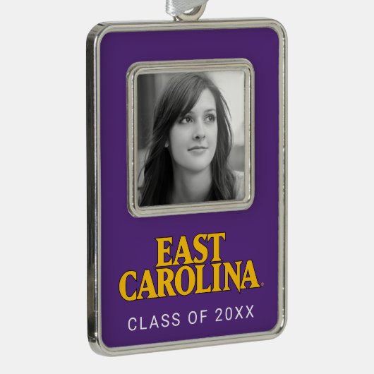 Universiteit van East Carolina | East Carolina Verzilverd Omlijst Ornament (Rechts)