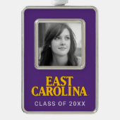 Universiteit van East Carolina | East Carolina Verzilverd Omlijst Ornament (Voorkant)