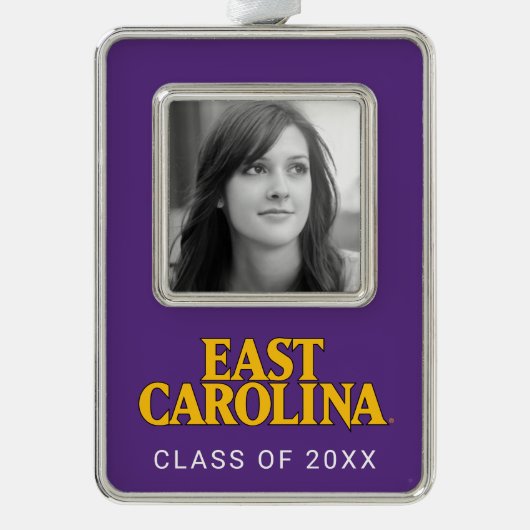 Universiteit van East Carolina | East Carolina Verzilverd Omlijst Ornament (Voorkant)
