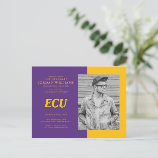 Universiteit van East Carolina | ECU LOGO Aankondigingskaart (Staand voorkant)