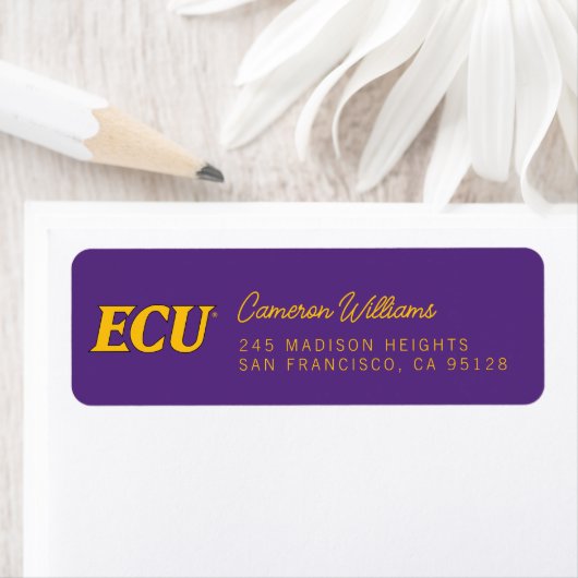 Universiteit van East Carolina | ECU LOGO Etiket (Insitu)