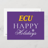 Universiteit van East Carolina | ECU LOGO Feestdagenkaart (Voorkant / Achterkant)