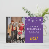 Universiteit van East Carolina | ECU LOGO Feestdagenkaart (Staand voorkant)