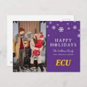 Universiteit van East Carolina | ECU LOGO Feestdagenkaart (Voorkant / Achterkant)