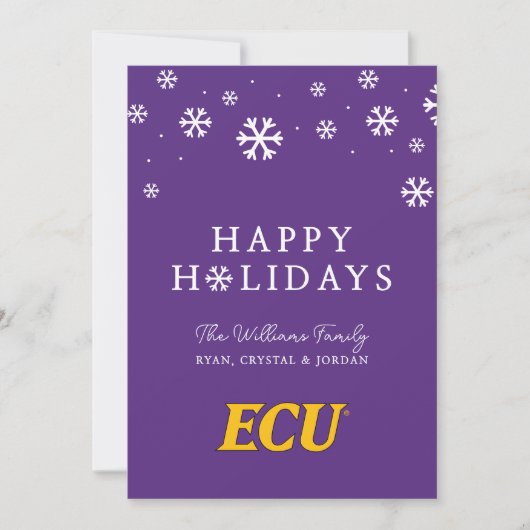 Universiteit van East Carolina | ECU LOGO Feestdagenkaart (Voorkant)