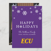 Universiteit van East Carolina | ECU LOGO Feestdagenkaart (Voorkant / Achterkant)