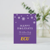 Universiteit van East Carolina | ECU LOGO Feestdagenkaart (Staand voorkant)
