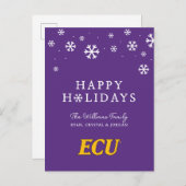 Universiteit van East Carolina | ECU LOGO Feestdagenkaart (Voorkant / Achterkant)