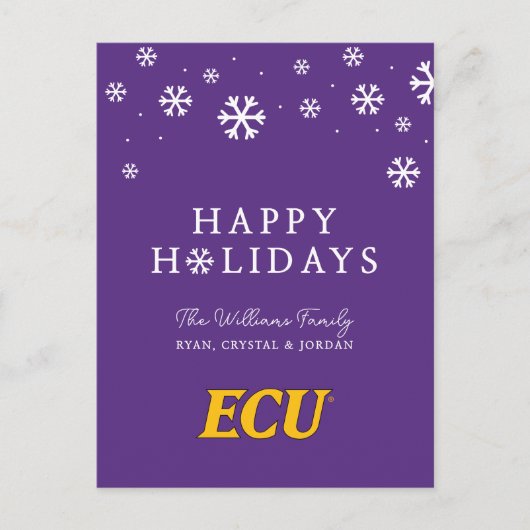 Universiteit van East Carolina | ECU LOGO Feestdagenkaart (Voorkant)