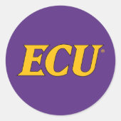 Universiteit van East Carolina | ECU LOGO Ronde Sticker (Voorkant)