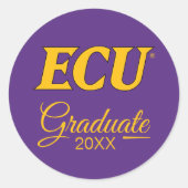 Universiteit van East Carolina | ECU LOGO Ronde Sticker (Voorkant)