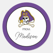 Universiteit van East Carolina | ECU Piraten 2 Ronde Sticker (Voorkant)