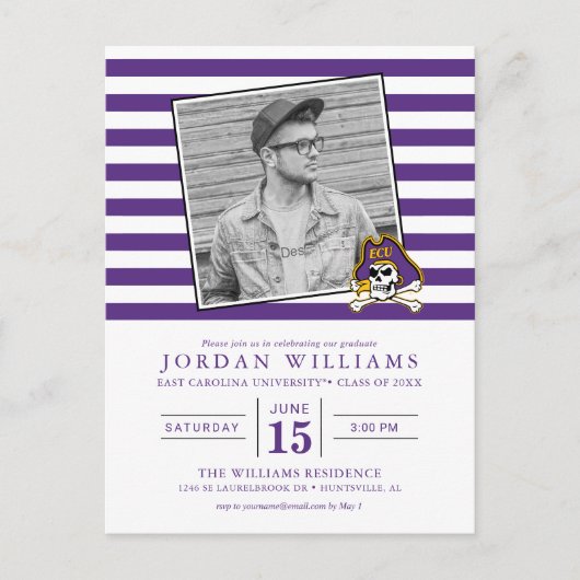 Universiteit van East Carolina | ECU Piraten Aankondigingskaart (Voorkant)