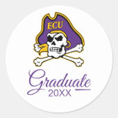 Universiteit van East Carolina | ECU Piraten Ronde Sticker (Voorkant)
