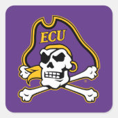 Universiteit van East Carolina | ECU Piraten Vierkante Sticker (Voorkant)
