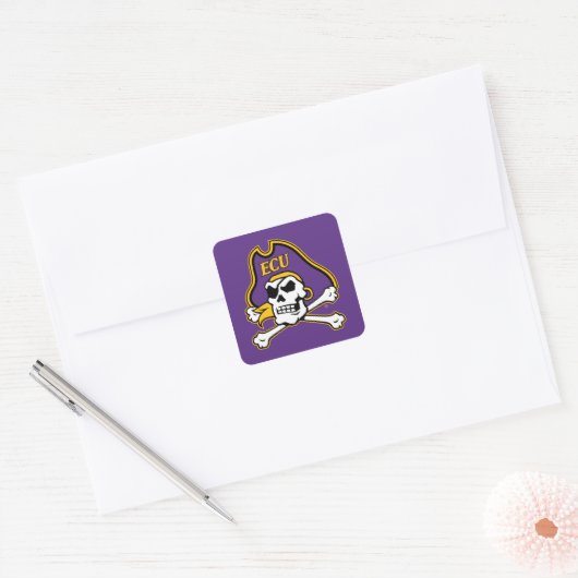 Universiteit van East Carolina | ECU Piraten Vierkante Sticker (Envelop)