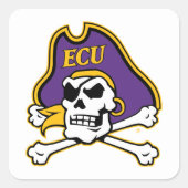 Universiteit van East Carolina | ECU Piraten Vierkante Sticker (Voorkant)
