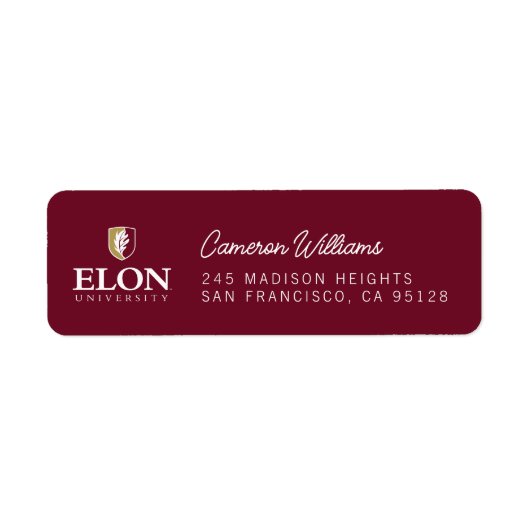 Universiteit van Elon | Afgestudeerd Etiket (Voorkant)