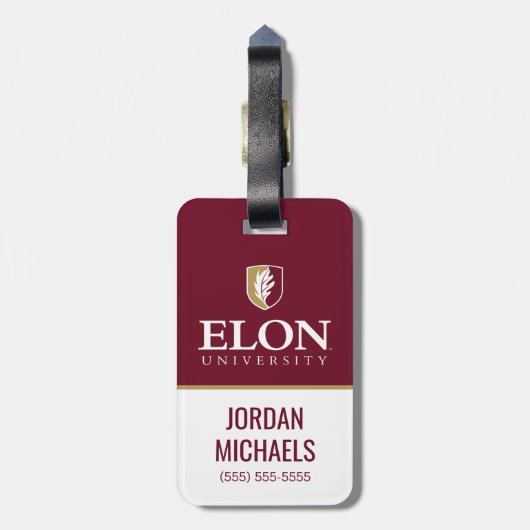 Universiteit van Elon Bagagelabel (Achterkant verticaal)