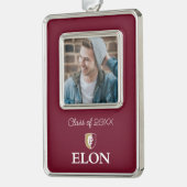 Universiteit van Elon | Klasse van 20XX Verzilverd Omlijst Ornament (Links)