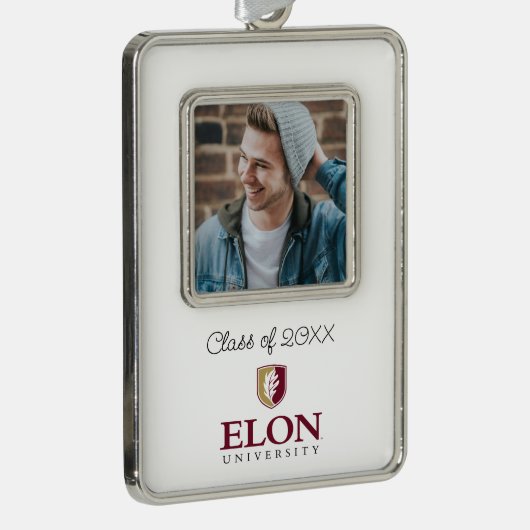 Universiteit van Elon | Klasse van 20XX Verzilverd Omlijst Ornament (Rechts)