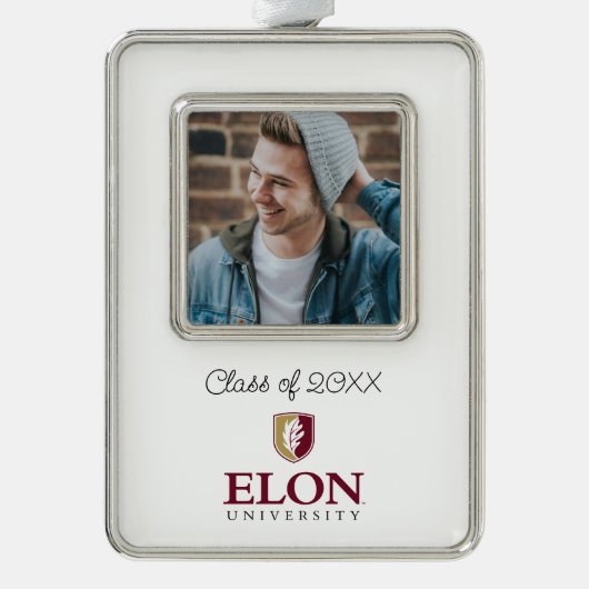 Universiteit van Elon | Klasse van 20XX Verzilverd Omlijst Ornament (Voorkant)