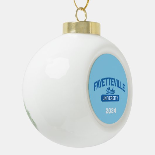 Universiteit van Fayetteville Keramische Bal Ornament (Links)