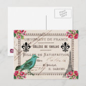 Universiteit van Frankrijk Frans Briefkaart (Voorkant / Achterkant)
