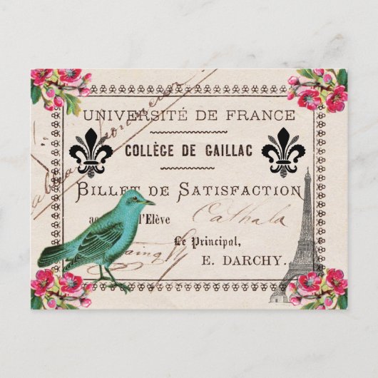Universiteit van Frankrijk Frans Briefkaart (Voorkant)