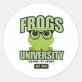 Universiteit van Frogs Ronde Sticker (Voorkant)